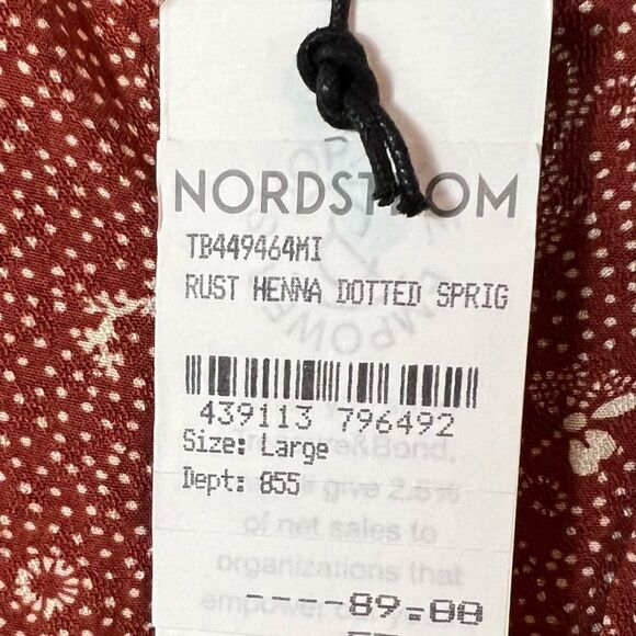 Treasure & Bond Shirred Long Sleeve Ditsy Floral Midi Dress - Picture 10 of 16